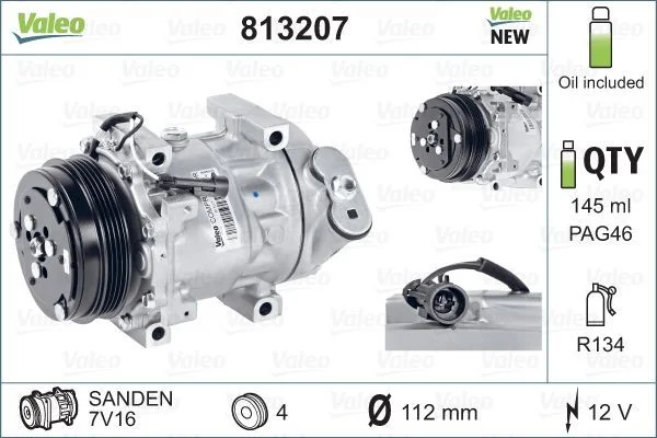 Compressor, air conditioning VALEO 813207