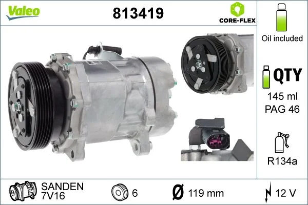 Compressor, air conditioning VALEO 813419
