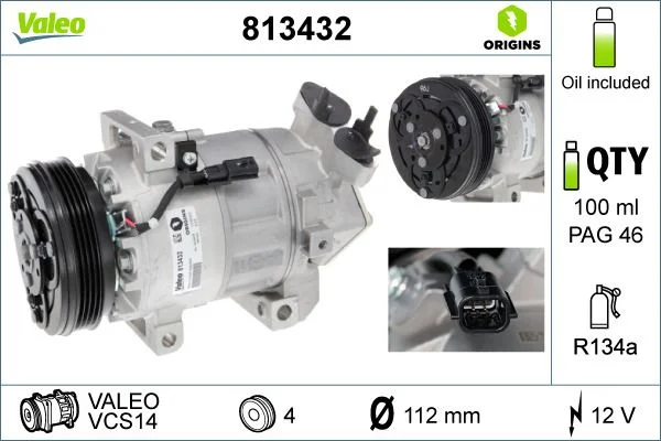 Compressor, air conditioning VALEO 813432