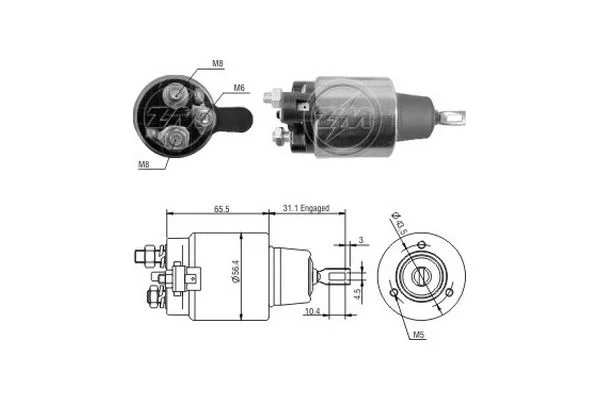 Solenoid Switch, starter ERA ZM1477