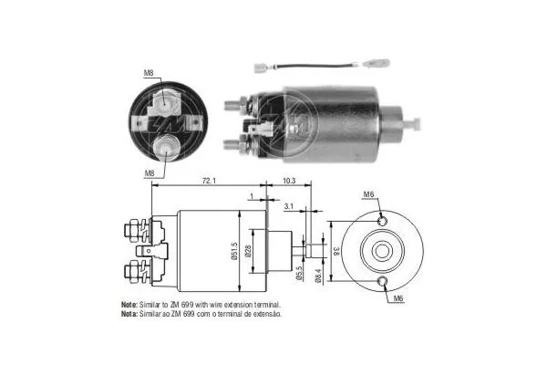 Solenoid Switch, starter ERA ZM1699