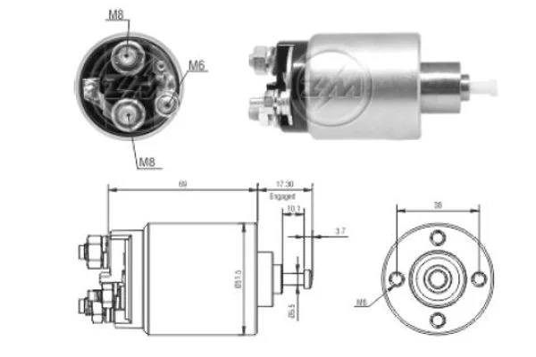 Solenoid Switch, starter ERA ZM1961