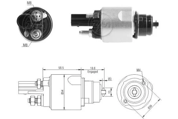 Solenoid Switch, starter ERA ZM3498