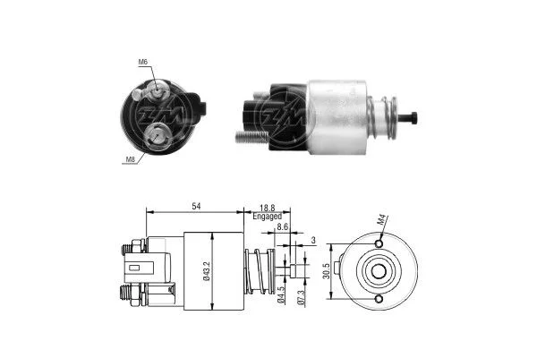 Solenoid Switch, starter ERA ZM391