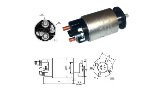 Solenoid Switch, starter ERA ZM3993