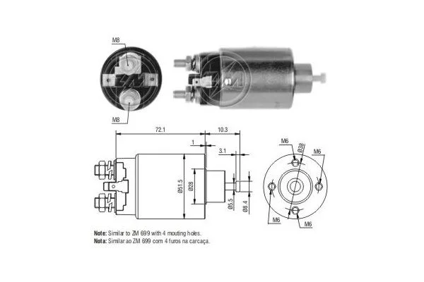 Solenoid Switch, starter ERA ZM4699
