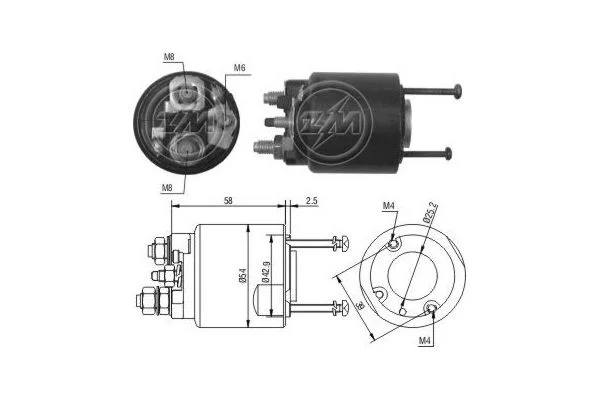 Solenoid Switch, starter ERA ZM495