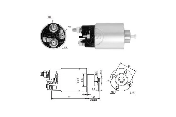 Solenoid Switch, starter ERA ZM6993
