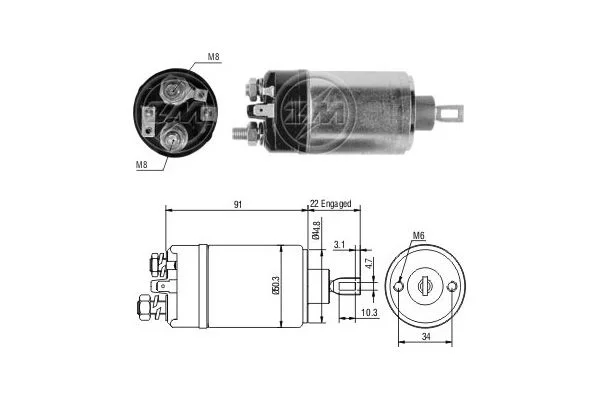Solenoid Switch, starter ERA ZM726
