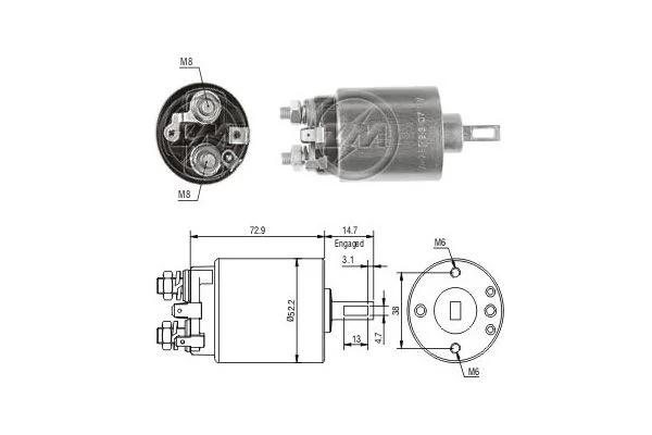 Solenoid Switch, starter ERA ZM785