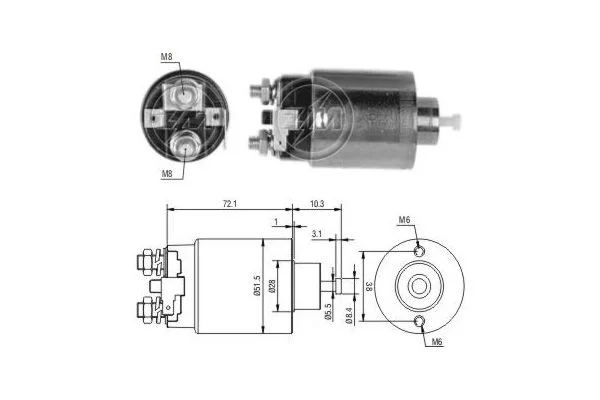 Solenoid Switch, starter ERA ZM790