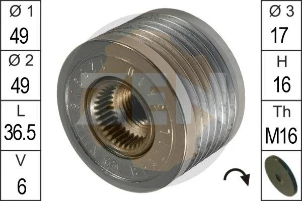 Alternator Freewheel Clutch ERA ZN5410