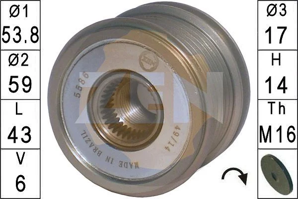 Alternatorska sklopka s prostim kolesom ERA ZN5586
