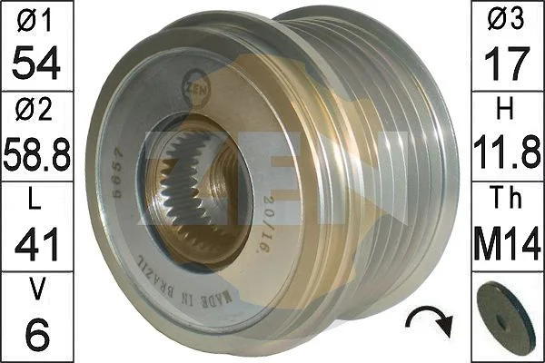Alternator Freewheel Clutch ERA ZN5657