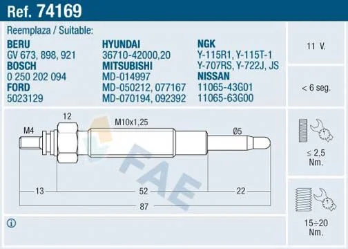 Glow Plug FAE 74169