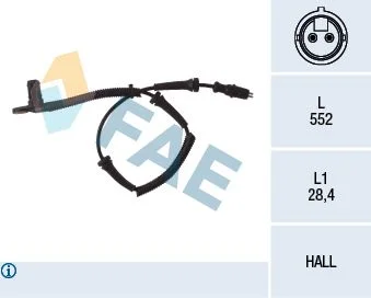 Sensor, wheel speed FAE 78027