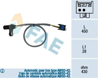 RPM Sensor, automatic transmission FAE 79126
