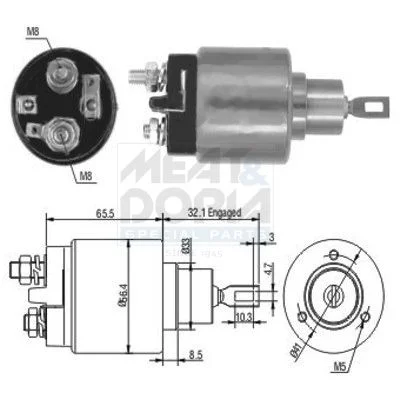 Solenoid Switch, starter MEAT & DORIA 46002