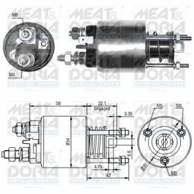 Solenoid Switch, starter MEAT & DORIA 46047