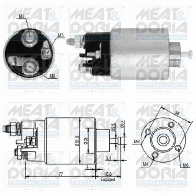 Solenoid Switch, starter MEAT & DORIA 46058