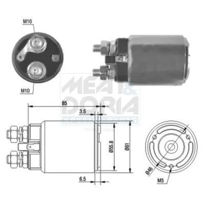 Solenoid Switch, starter MEAT & DORIA 46120