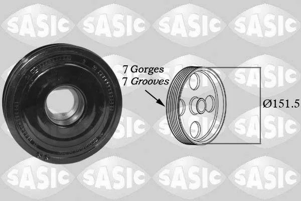 Belt Pulley, crankshaft SASIC 2150052