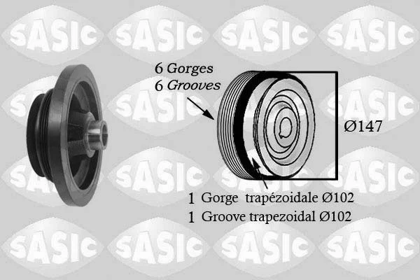 Belt Pulley, crankshaft SASIC 2156060
