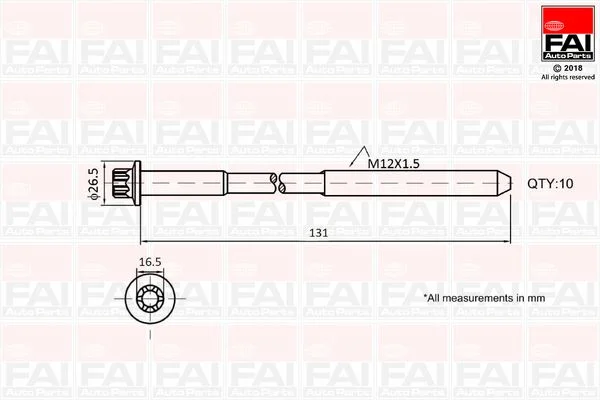 Komplet vijakov za glavo cilindra FAI AutoParts B896