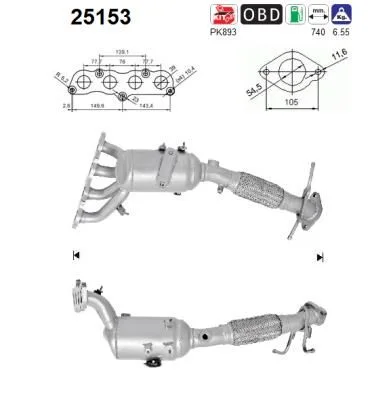 Catalytic Converter AS 25153