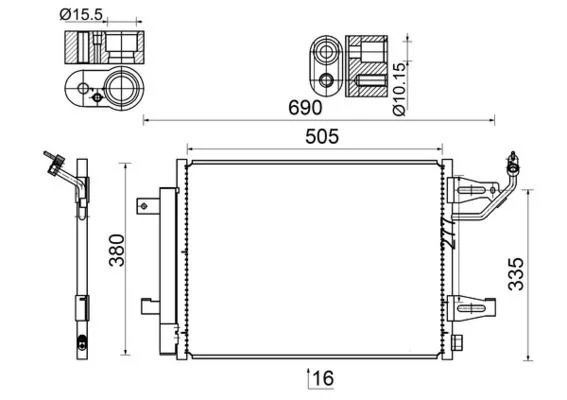 Condenser, air conditioning MAHLE AC 509 000S