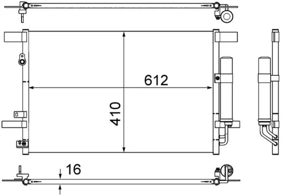 Condenser, air conditioning MAHLE AC 557 000S