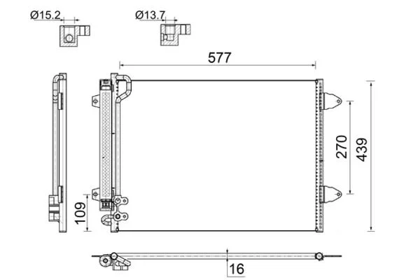 Kondenzator, klimatska naprava MAHLE AC 666 000S