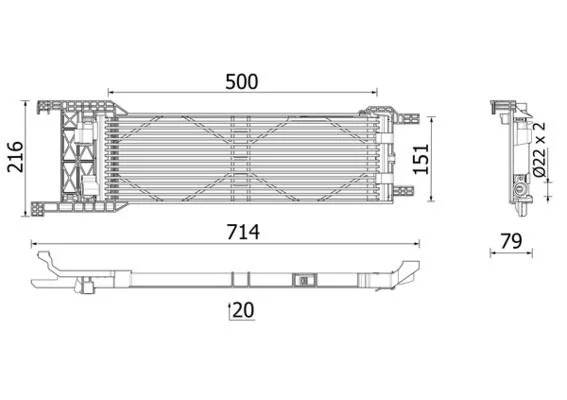 Oil Cooler, automatic transmission MAHLE CLC 330 000P