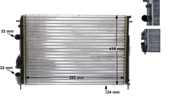 Radiator, engine cooling MAHLE CR 493 000S