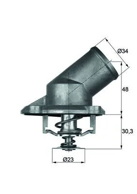 Thermostat, coolant MAHLE TI 224 92