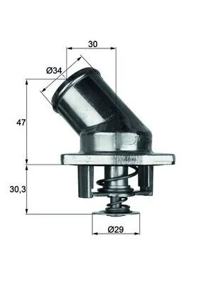 Thermostat, coolant MAHLE TI 3 87