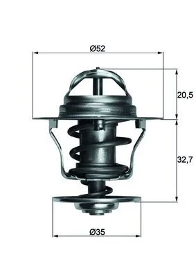 Thermostat, coolant MAHLE TX1288D