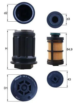 Filter sečnine MAHLE UX3KIT