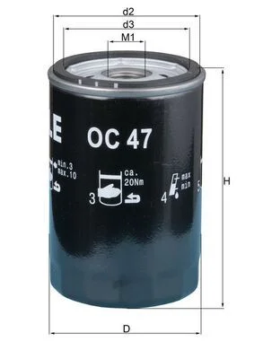 Oil Filter MAHLE OC 47OF