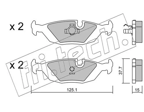 Brake Pad Set, disc brake fri.tech. 072.0