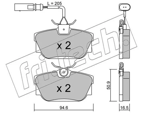 Brake Pad Set, disc brake fri.tech. 355.2