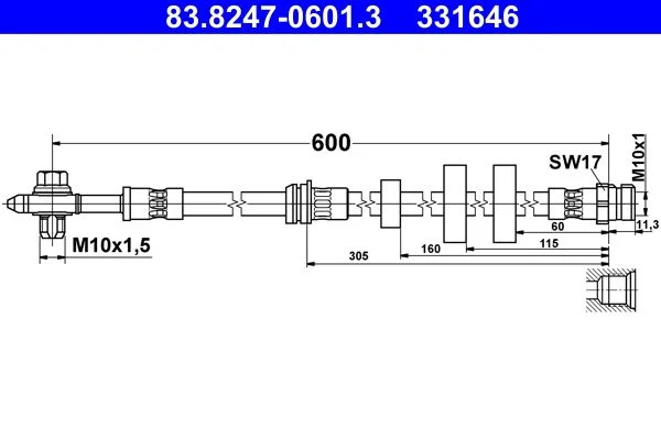 Brake Hose ATE 83.8247-0601.3