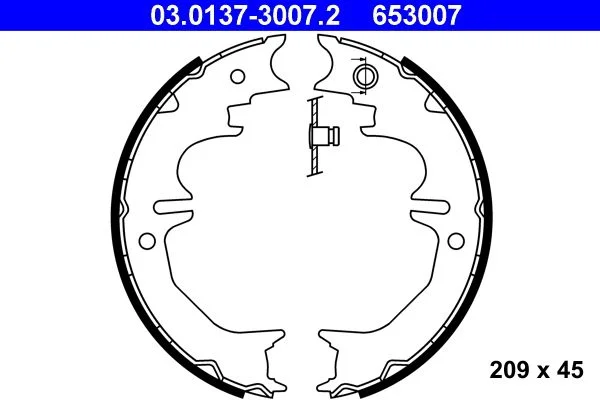 Brake Shoe Set, parking brake ATE 03.0137-3007.2