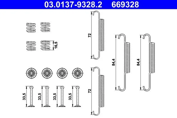 Komplet dodatne opreme, čeljusti parkirne zavore ATE 03.0137-9328.2