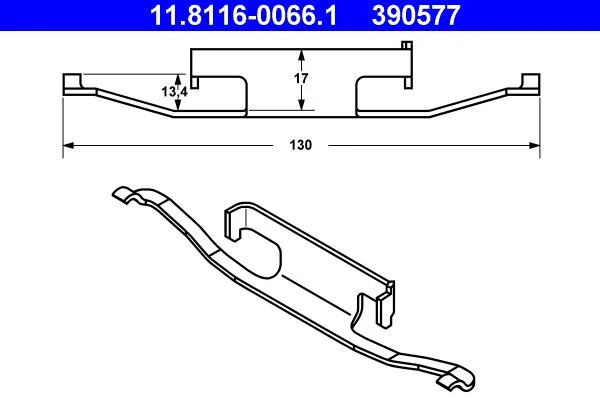 Spring, brake caliper ATE 11.8116-0066.1