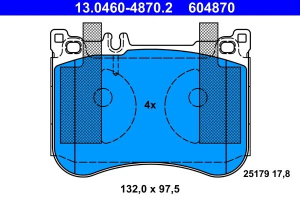 Brake Pad Set, disc brake ATE 13.0460-4870.2