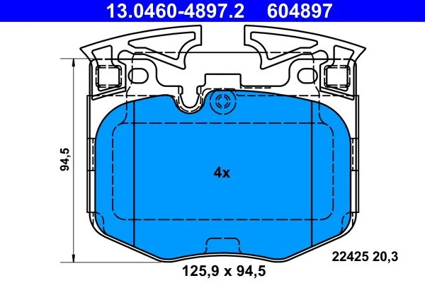 Komplet zavornih oblog, kolutna zavora ATE 13.0460-4897.2