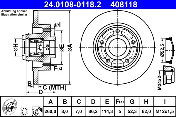 Zavorni disk ATE 24.0108-0118.2