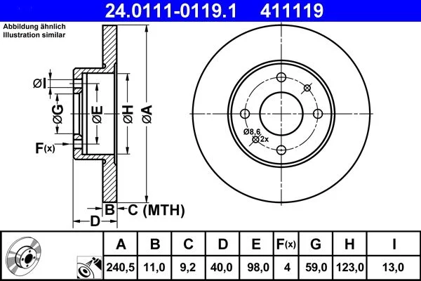 Zavorni disk ATE 24.0111-0119.1