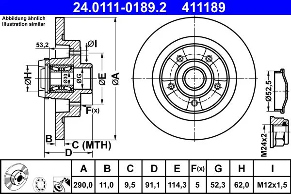 Zavorni disk ATE 24.0111-0189.2